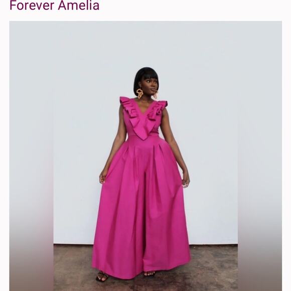 Amari jumpsuit in fuchsia pink - Picture 3 of 16